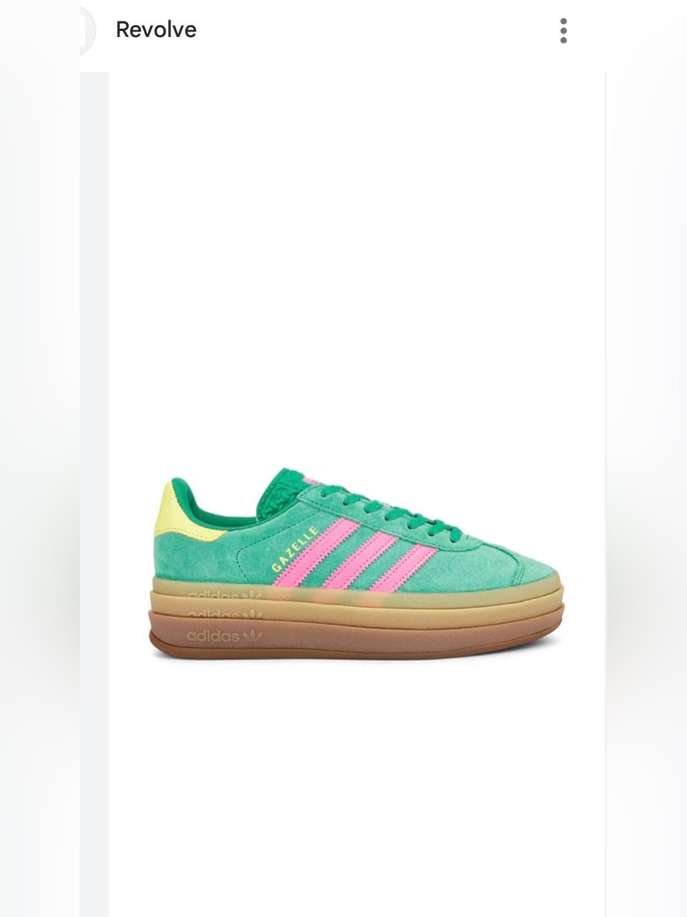 adidas Gazelle Bold Green Pink Gum Suede Sneakers Women’s Size 8.5